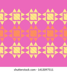 Art seamless pattern. Ethnic print. Multicolored. Boho. Traditional ornament. Folk motif. Vector geometric background. Can be used for social media, posters, email, print, ads designs.