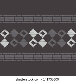 Art seamless pattern. Ethnic print. Multicolored. Boho. Traditional ornament. Folk motif. Vector geometric background. Can be used for social media, posters, email, print, ads designs.