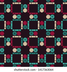Art seamless pattern. Ethnic print. Multicolored. Boho. Traditional ornament. Folk motif. Vector geometric background. Can be used for social media, posters, email, print, ads designs.