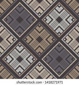 Art seamless pattern. Ethnic print. Multicolored. Boho. Traditional ornament. Folk motif. Vector geometric background. Can be used for social media, posters, email, print, ads designs.