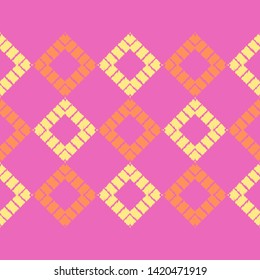 Art seamless pattern. Ethnic print. Multicolored. Boho. Traditional ornament. Folk motif. Vector geometric background. Can be used for social media, posters, email, print, ads designs.