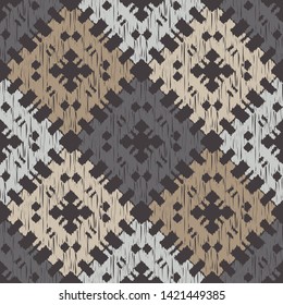 Art seamless pattern. Ethnic print. Multicolored. Boho. Traditional ornament. Folk motif. Vector geometric background. Can be used for social media, posters, email, print, ads designs.