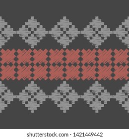 Art seamless pattern. Ethnic print. Multicolored. Boho. Traditional ornament. Folk motif. Vector geometric background. Can be used for social media, posters, email, print, ads designs.