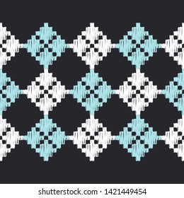 Art seamless pattern. Ethnic print. Multicolored. Boho. Traditional ornament. Folk motif. Vector geometric background. Can be used for social media, posters, email, print, ads designs.