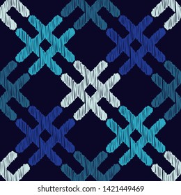 Art seamless pattern. Ethnic print. Multicolored. Boho. Traditional ornament. Folk motif. Vector geometric background. Can be used for social media, posters, email, print, ads designs.