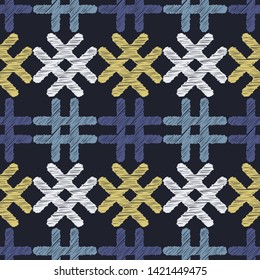 Art seamless pattern. Ethnic print. Multicolored. Boho. Traditional ornament. Folk motif. Vector geometric background. Can be used for social media, posters, email, print, ads designs.