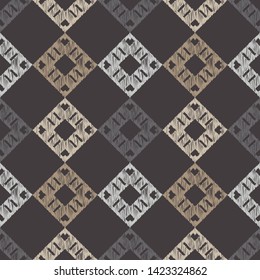 Art seamless pattern. Ethnic print. Multicolored. Boho. Traditional ornament. Folk motif. Vector geometric background. Can be used for social media, posters, email, print, ads designs.