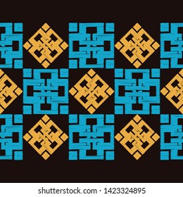 Art seamless pattern. Ethnic print. Multicolored. Boho. Traditional ornament. Folk motif. Vector geometric background. Can be used for social media, posters, email, print, ads designs.