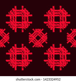 Art seamless pattern. Ethnic print. Multicolored. Boho. Traditional ornament. Folk motif. Vector geometric background. Can be used for social media, posters, email, print, ads designs.
