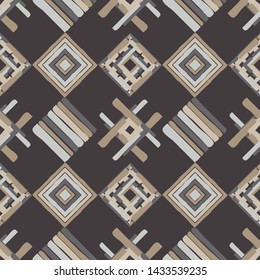 Art seamless pattern. Ethnic print. Multicolored. Boho. Traditional ornament. Folk motif. Vector geometric background. Can be used for social media, posters, email, print, ads designs.
