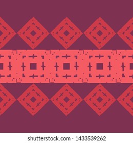 Art seamless pattern. Ethnic print. Multicolored. Boho. Traditional ornament. Folk motif. Vector geometric background. Can be used for social media, posters, email, print, ads designs.