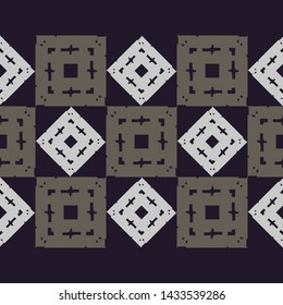 Art seamless pattern. Ethnic print. Multicolored. Boho. Traditional ornament. Folk motif. Vector geometric background. Can be used for social media, posters, email, print, ads designs.