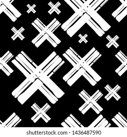 Art seamless pattern. Ethnic print. Multicolored. Boho. Traditional ornament. Folk motif. Vector geometric background. Can be used for social media, posters, email, print, ads designs.