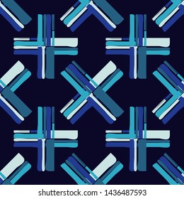 Art seamless pattern. Ethnic print. Multicolored. Boho. Traditional ornament. Folk motif. Vector geometric background. Can be used for social media, posters, email, print, ads designs.