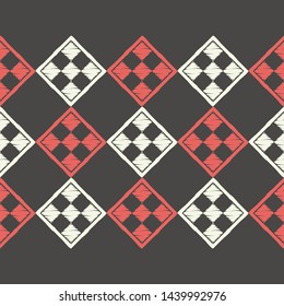 Art seamless pattern. Ethnic print. Multicolored. Boho. Traditional ornament. Folk motif. Vector geometric background. Can be used for social media, posters, email, print, ads designs.
