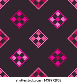 Art seamless pattern. Ethnic print. Multicolored. Boho. Traditional ornament. Folk motif. Vector geometric background. Can be used for social media, posters, email, print, ads designs.