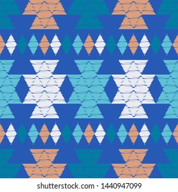 Art seamless pattern. Ethnic print. Multicolored. Boho. Traditional ornament. Folk motif. Vector geometric background. Can be used for social media, posters, email, print, ads designs.