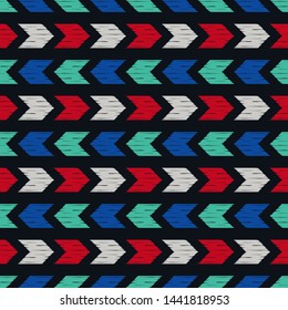 Art seamless pattern. Ethnic print. Multicolored. Boho. Traditional ornament. Folk motif. Vector geometric background. Can be used for social media, posters, email, print, ads designs.