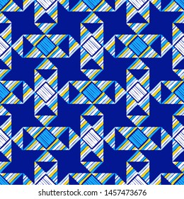 Art seamless pattern. Ethnic print. Multicolored. Boho. Traditional ornament. Folk motif. Vector geometric background. Can be used for social media, posters, email, print, ads designs.