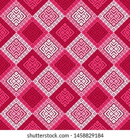 Art seamless pattern. Ethnic print. Multicolored. Boho. Traditional ornament. Folk motif. Vector geometric background. Can be used for social media, posters, email, print, ads designs.