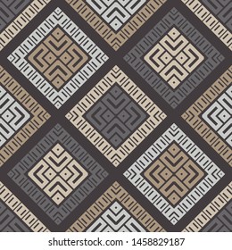 Art seamless pattern. Ethnic print. Multicolored. Boho. Traditional ornament. Folk motif. Vector geometric background. Can be used for social media, posters, email, print, ads designs.