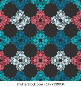 Art seamless pattern. Ethnic print. Boho. Traditional ornament. Vector geometric background. Can be used for social media, posters, email, print, ads designs.