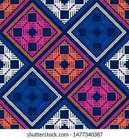Art seamless pattern. Ethnic print. Boho. Traditional ornament. Vector geometric background. Can be used for social media, posters, email, print, ads designs.
