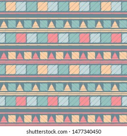 Art seamless pattern. Ethnic print. Boho. Traditional ornament. Vector geometric background. Can be used for social media, posters, email, print, ads designs.