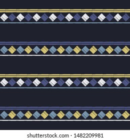 Art seamless pattern. Ethnic print. Multicolored. Boho. Folk motif. Vector geometric background.  