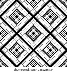 Art seamless pattern. Ethnic print. Multicolored. Boho. Folk motif. Vector geometric background. 