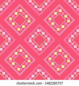 Art seamless pattern. Ethnic print. Multicolored. Boho. Folk motif. Vector geometric background.  
