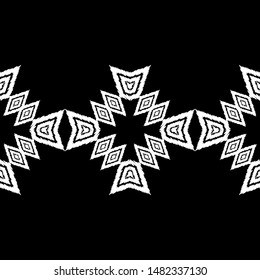 Art seamless pattern. Ethnic print. Multicolored. Boho. Folk motif. Vector geometric background. 