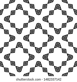Art seamless pattern. Ethnic print. Multicolored. Boho. Folk motif. Vector geometric background.  