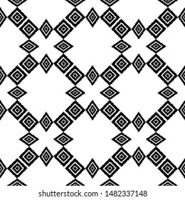 Art seamless pattern. Ethnic print. Multicolored. Boho. Folk motif. Vector geometric background.  