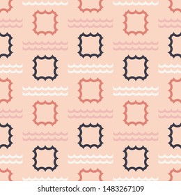 Art seamless pattern. Ethnic print. Multicolored. Boho. Folk motif. Vector geometric background. Can be used for social media, posters, email, print, ads designs.