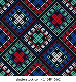 Art seamless pattern. Ethnic print. Multicolored. Boho. Folk motif. Vector geometric background. Can be used for social media, posters, email, print, ads designs.