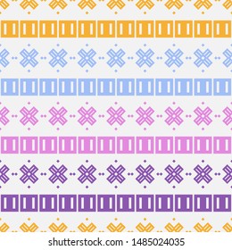 Art seamless pattern. Ethnic print. Multicolored. Boho. Folk motif. Vector geometric background. Can be used for social media, posters, email, print, ads designs.