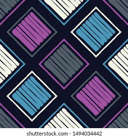 Art seamless pattern. Ethnic print. Multicolored. Boho. Folk motif. Vector geometric background. Can be used for social media, posters, email, print, ads designs.