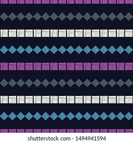 Art seamless pattern. Ethnic print. Multicolored. Boho. Folk motif. Vector geometric background. Can be used for social media, posters, email, print, ads designs.