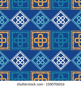 Art seamless pattern. Ethnic print.  Folk motif. Vector geometric background. Can be used for social media, posters, email, print, ads designs.