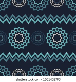 Art seamless pattern. Ethnic print. Multicolored. Boho. Folk motif. Vector geometric background. Can be used for social media, posters, email, print, ads designs.