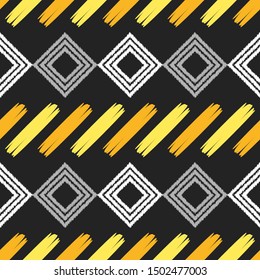 Art seamless pattern. Ethnic print. Multicolored. Boho. Folk motif. Vector geometric background. Can be used for social media, posters, email, print, ads designs.