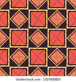 Art seamless pattern. Ethnic print. Multicolored. Boho. Folk motif. Vector geometric background. Can be used for social media, posters, email, print, ads designs.