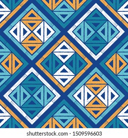 Art seamless pattern. Ethnic print. Multicolored. Boho. Folk motif. Vector geometric background. Can be used for social media, posters, email, print, ads designs.