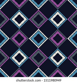 Art seamless pattern. Ethnic print. Multicolored. Boho. Folk motif. Vector geometric background. Can be used for social media, posters, email, print, ads designs.