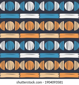 Art seamless pattern. Ethnic print. Multicolored. Boho. Traditional ornament. Folk motif. Vector geometric background. Can be used for social media, posters, email, print, ads designs.