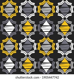 Art seamless pattern. Ethnic print. Multicolored. Boho. Traditional ornament. Folk motif. Vector geometric background. Can be used for social media, posters, email, print, ads designs.