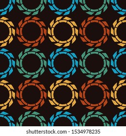 Art seamless pattern. Folk motif. Vector geometric background. Can be used for social media, posters, email, print, ads designs.