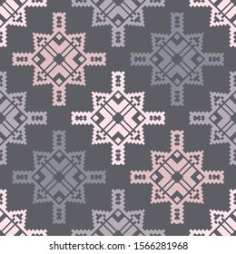 Art seamless pattern. Folk motif. Vector geometric background. Can be used for social media, posters, email, print, ads designs.