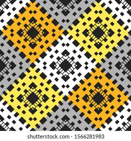 Art seamless pattern. Folk motif. Vector geometric background. Can be used for social media, posters, email, print, ads designs.
